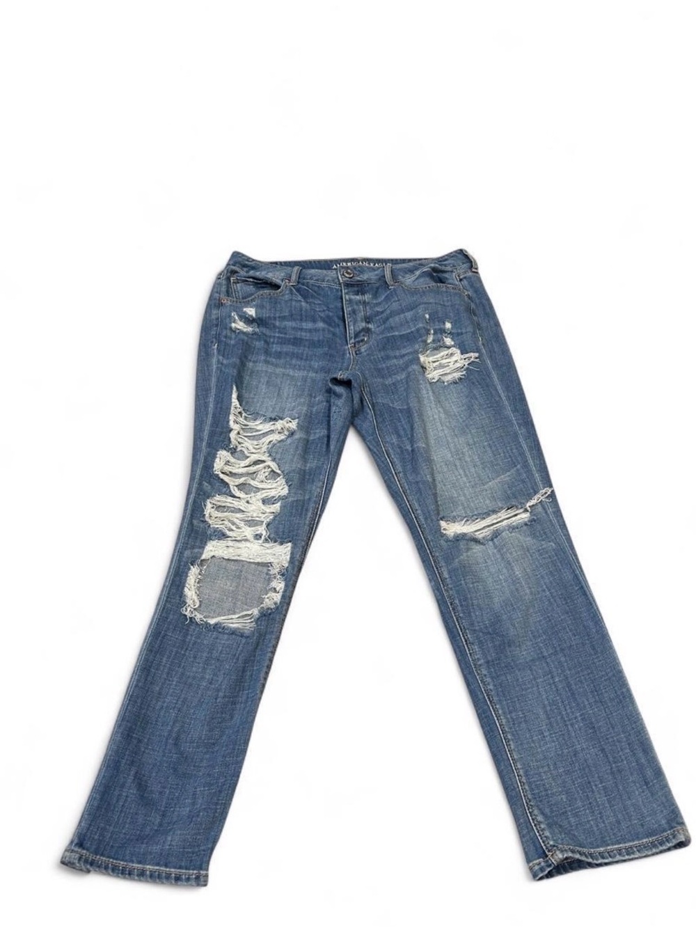 American Eagle Women’s Original Bootcut Distressed Jeans Size 14 Regular